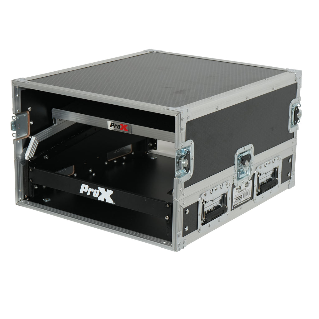 13U Top Mixer and 2U Rack Combo Flight Case with Laptop Shelf and 3 removable doors