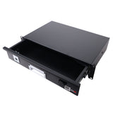 2U Rack Space 12" Depth Rack Mount Drawer for Audio, DJ, and IT Server rack cases.