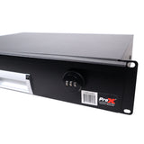2U Rack Space 12" Depth Rack Mount Drawer for Audio, DJ, and IT Server rack cases.
