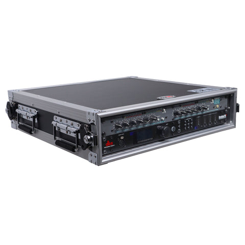 2U 2 Space Rack Mount ATA Flight Case 19 Inch Depth