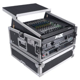 4U Vertical Rack Mount Flight Case with 10U Top for Mixer Combo Amp Rack with Laptop Shelf