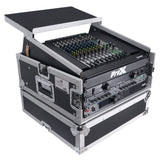 6U Vertical Rack Mount Flight Case with 10U Top for Mixer Combo Amp Rack with Laptop Shelf