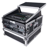 4U Vertical Rack Mount Flight Case with 10U Top for Mixer Combo Amp Rack with Laptop Shelf