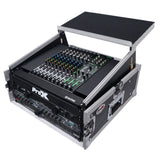 6U Vertical Rack Mount Flight Case with 10U Top for Mixer Combo Amp Rack with Laptop Shelf