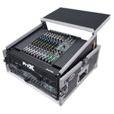4U Vertical Rack Mount Flight Case with 10U Top for Mixer Combo Amp Rack with Laptop Shelf