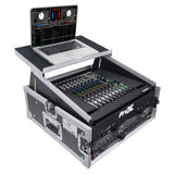 6U Vertical Rack Mount Flight Case with 10U Top for Mixer Combo Amp Rack with Laptop Shelf