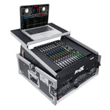 4U Vertical Rack Mount Flight Case with 10U Top for Mixer Combo Amp Rack with Laptop Shelf