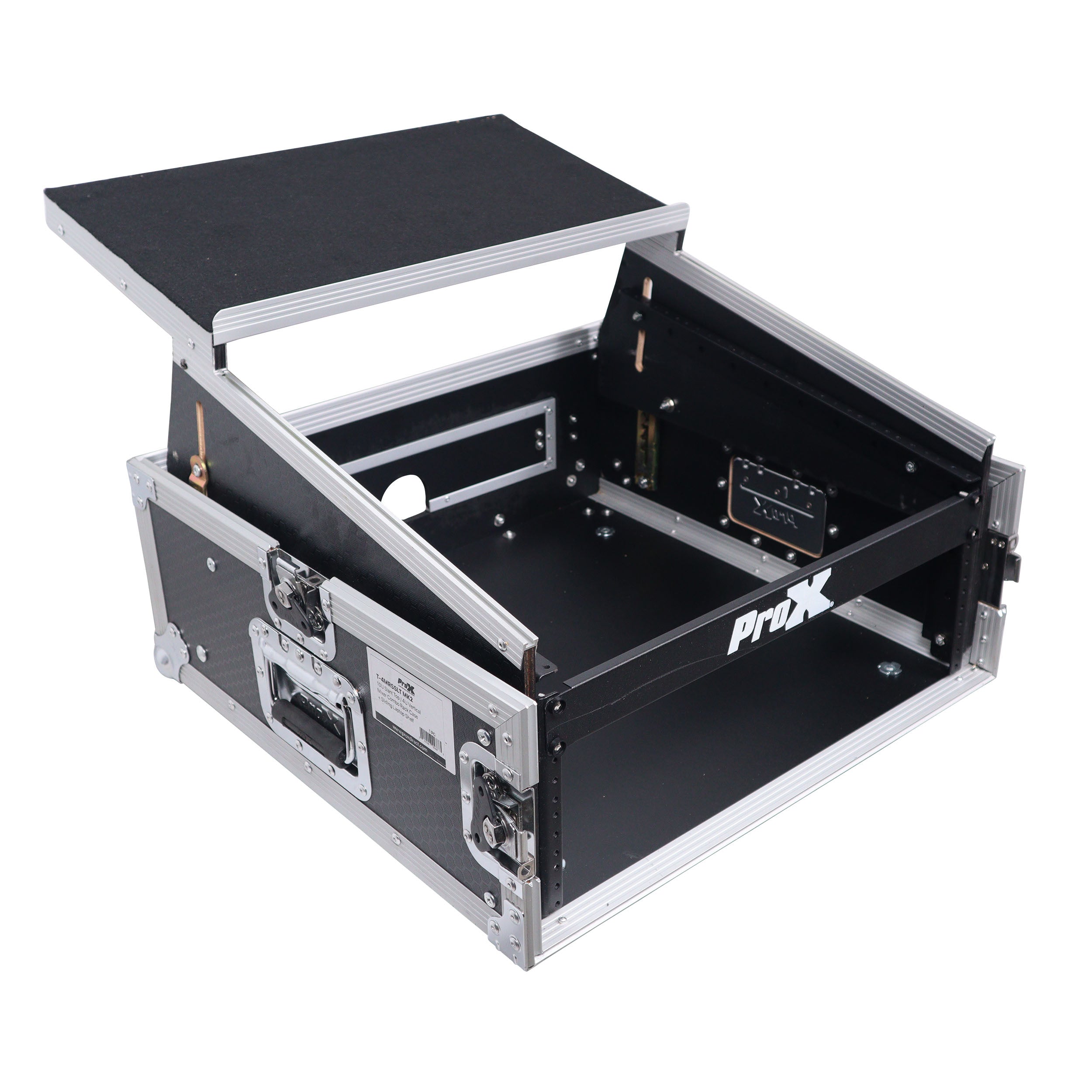 6U Vertical Rack Mount Flight Case with 10U Top for Mixer Combo Amp Rack with Laptop Shelf