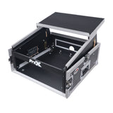 4U Vertical Rack Mount Flight Case with 10U Top for Mixer Combo Amp Rack with Laptop Shelf