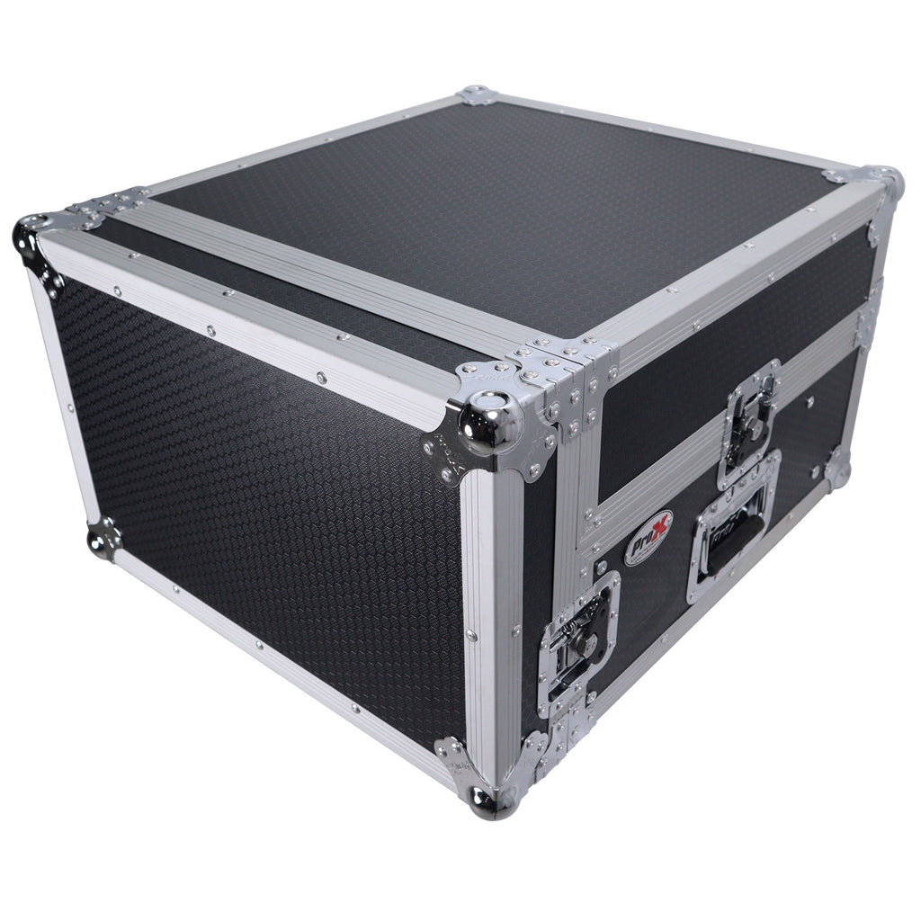 4U Vertical Rack Mount Flight Case with 10U Top for Mixer Combo Amp Rack with Laptop Shelf