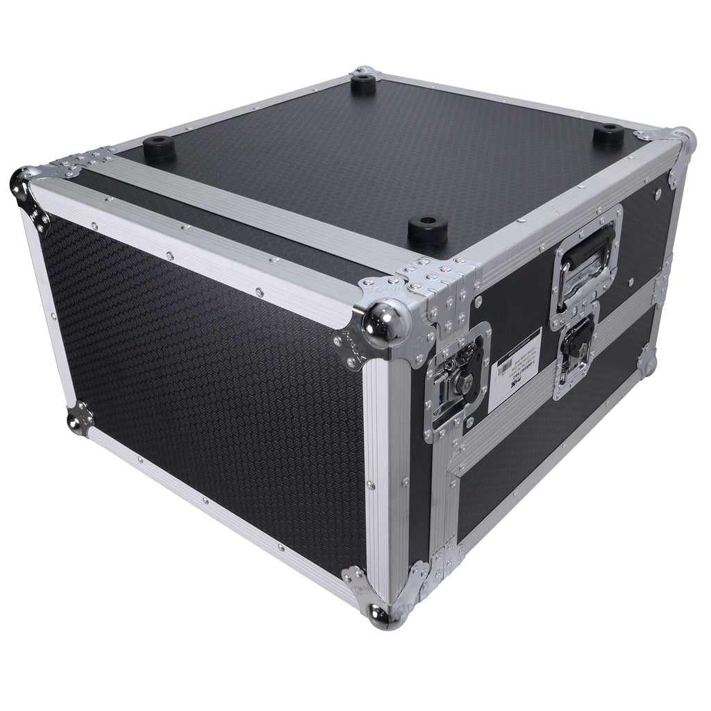 4U Vertical Rack Mount Flight Case with 10U Top for Mixer Combo Amp Rack with Laptop Shelf