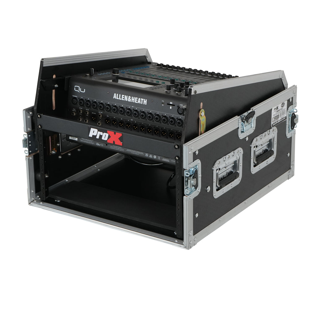 13U Top Mixer 6U Front Rack Combo Flight Case with Removable Sliding Laptop Shelf
