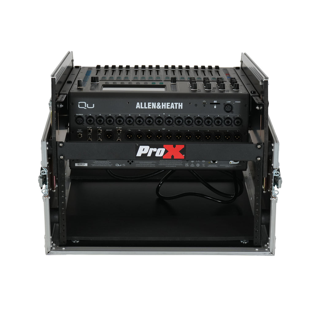 13U Top Mixer 6U Front Rack Combo Flight Case with Removable Sliding Laptop Shelf