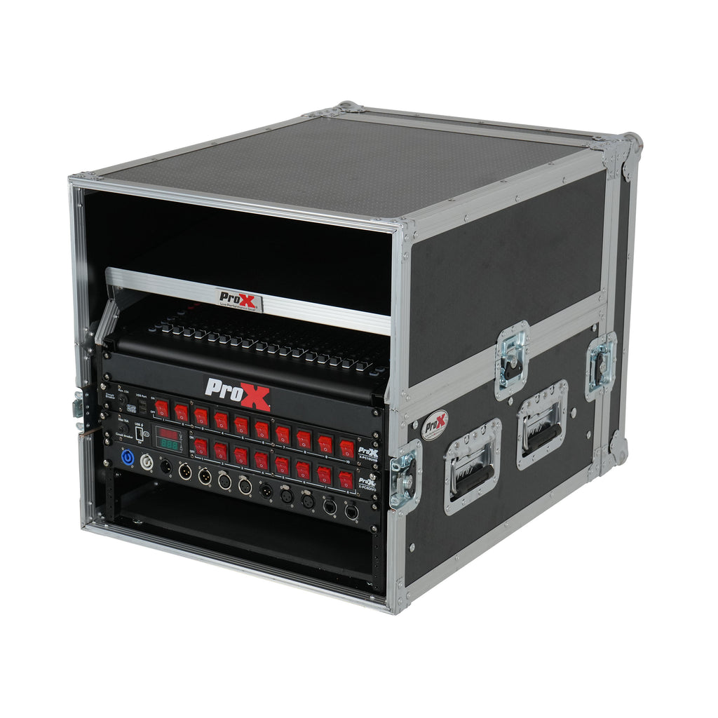 13U Top Mixer 6U Front Rack Combo Flight Case with Removable Sliding Laptop Shelf