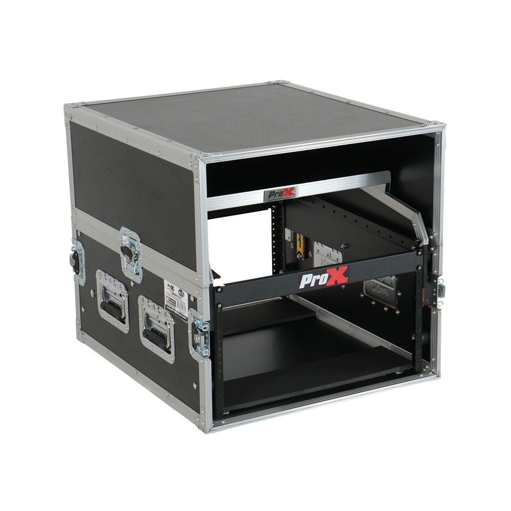 13U Top Mixer 6U Front Rack Combo Flight Case with Removable Sliding Laptop Shelf