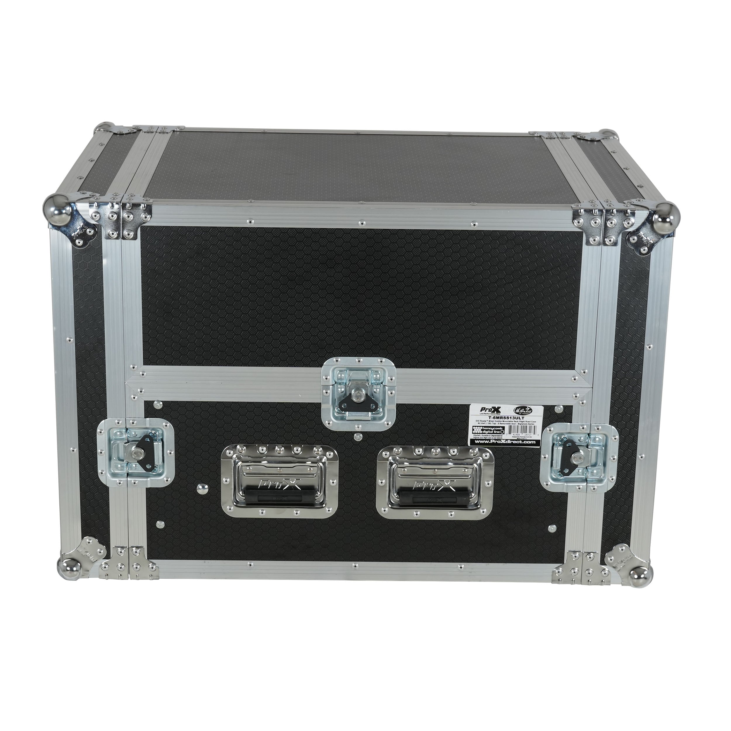 13U Top Mixer 6U Front Rack Combo Flight Case with Removable Sliding Laptop Shelf