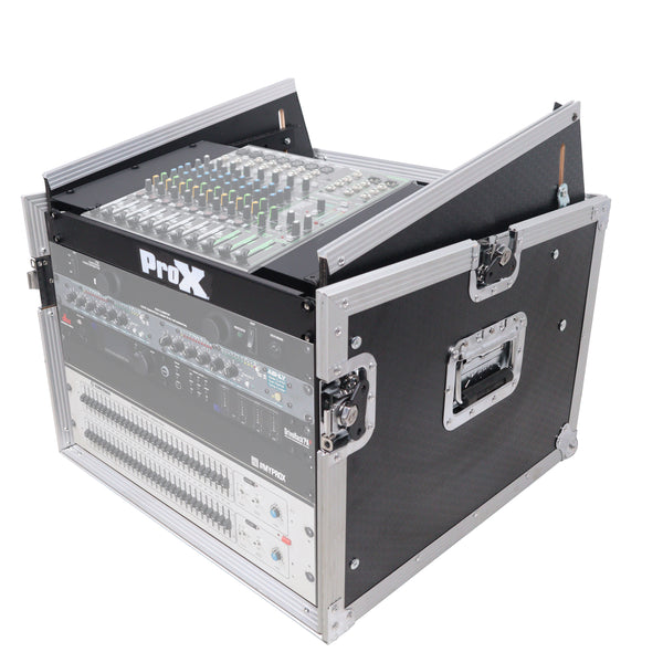 6U Vertical Rack Mount Flight Case with 10U Top for Mixer Combo Amp Rack