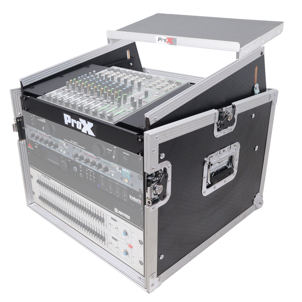 6U Vertical Rack Mount Flight Case with 10U Top for Mixer Combo Amp Rack