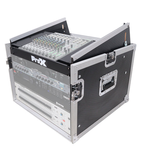 8U Vertical Rack Mount Flight Case with 10U Top for Mixer Combo Amp Rack