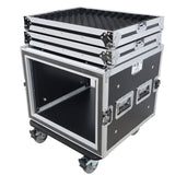 ATA Style 8U Shockproof Rack Mount Flight Case 20 inch Depth with Caster Wheels