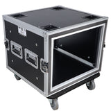 ATA Style 8U Shockproof Rack Mount Flight Case 20 inch Depth with Caster Wheels