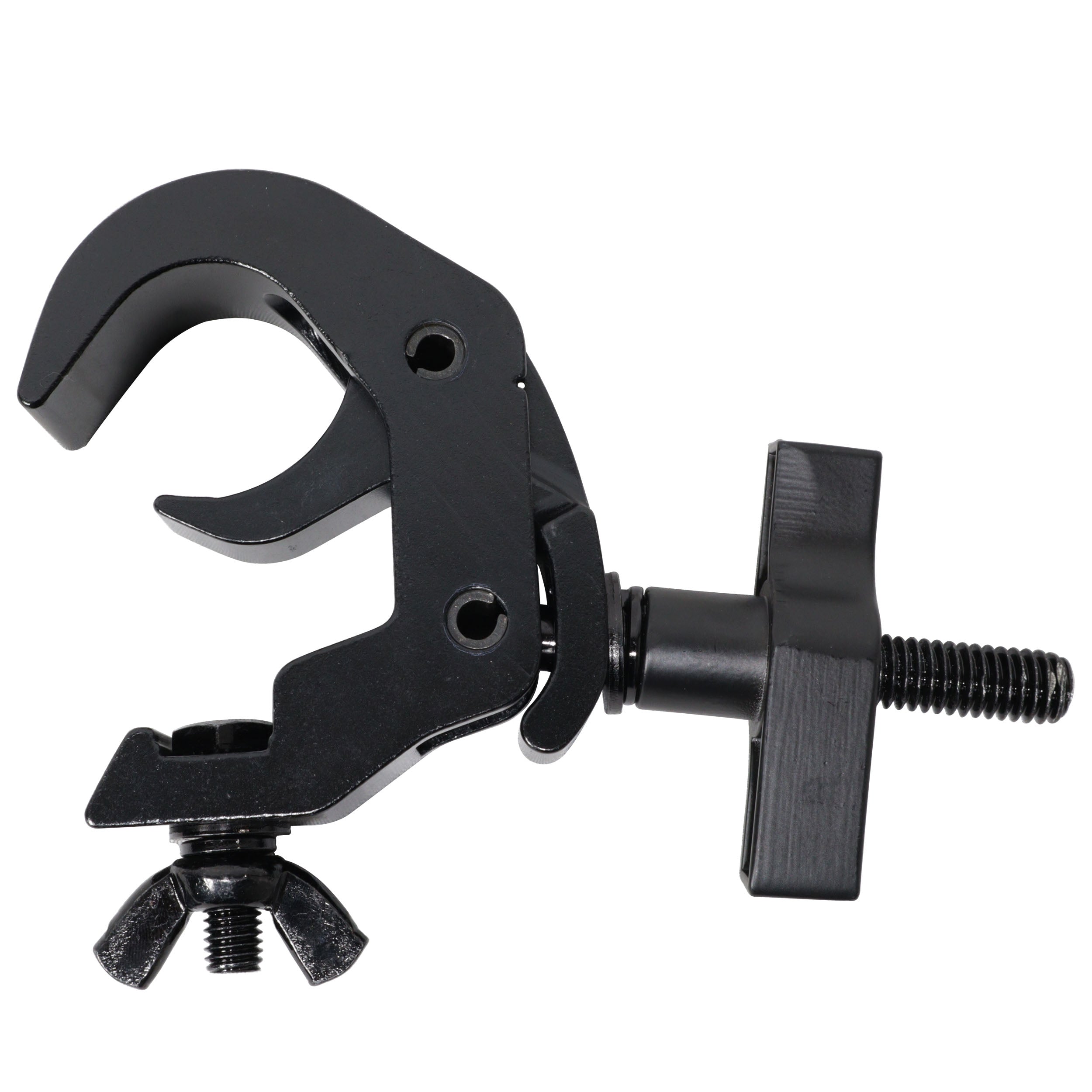 Set of 4 Aluminum Self-Locking M10 Clamp with Big Wing Knob for 2" Truss Tube Capacity 330 lbs. Black Finish