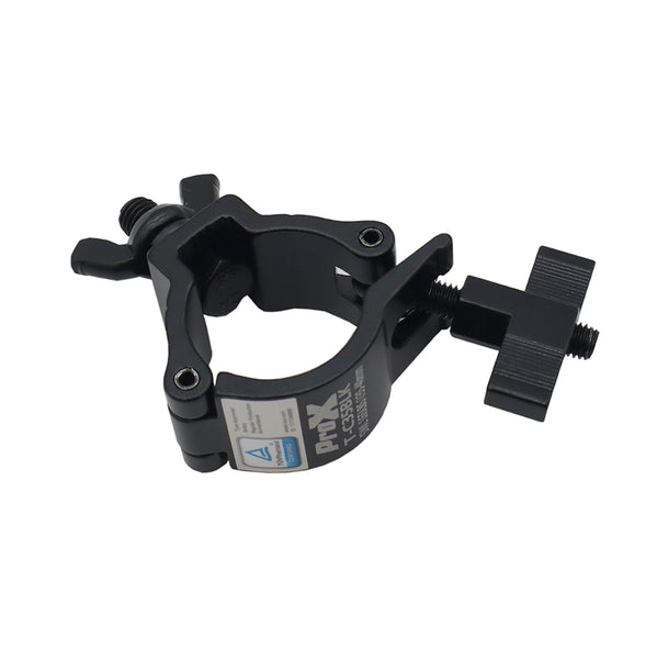 Aluminum Black Mini Clamp Stage Truss Lighting Stand Big Knob fits 1-3/8" to 1-1/2" 35-40mm Tube SWL 165LBS M8 Bolt