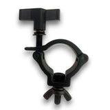 Aluminum Black Mini Clamp Stage Truss Lighting Stand Big Knob fits 1-3/8" to 1-1/2" 35-40mm Tube SWL 165LBS M8 Bolt