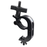 Aluminum Pro Slim Hook Style M10 Clamp with Big Wing Knob for 2" Truss Tube Capacity 330 Lbs. Black Finish