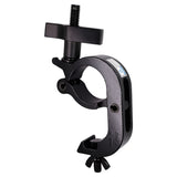 Aluminum Pro Slim Hook Style M10 Clamp with Big Wing Knob for 2" Truss Tube Capacity 330 Lbs. Black Finish