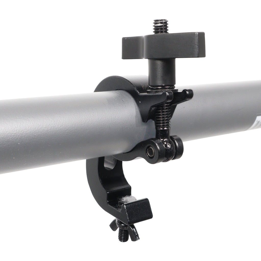 Aluminum Pro Slim Hook Style M10 Clamp with Big Wing Knob for 2" Truss Tube Capacity 330 Lbs. Black Finish