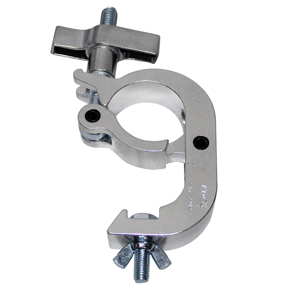 Aluminum Pro Slim Hook Style M10 Clamp with Big Wing Knob for 2" Truss Tube Capacity 330 Lbs.