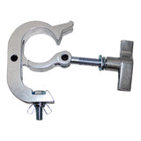 Aluminum Pro Slim Hook Style M10 Clamp with Big Wing Knob for 2" Truss Tube Capacity 330 Lbs.