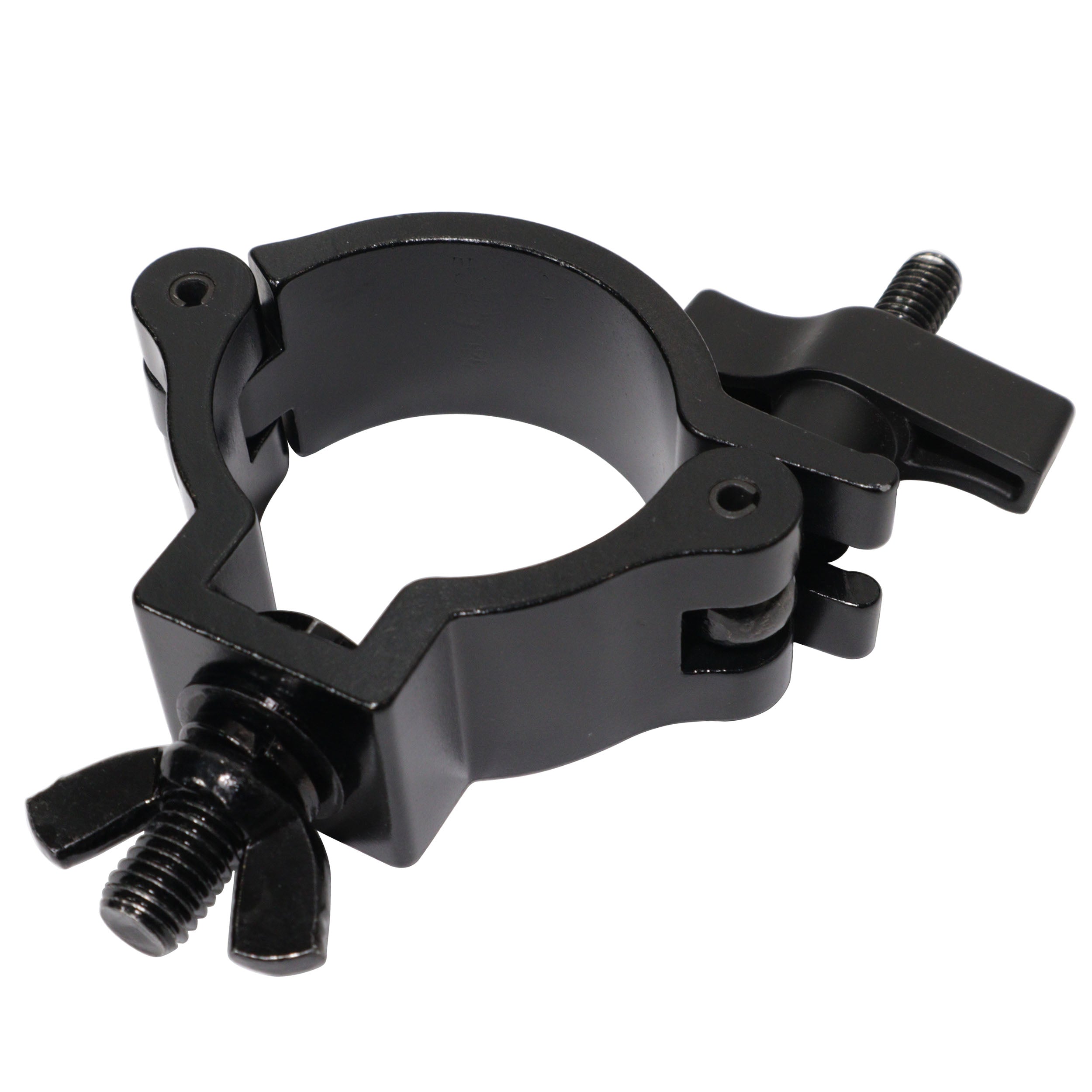 Aluminum Slim M10 O-Clamp with Big Wing Knob for 2" Truss Tube Capacity 165 lbs. Black Finish