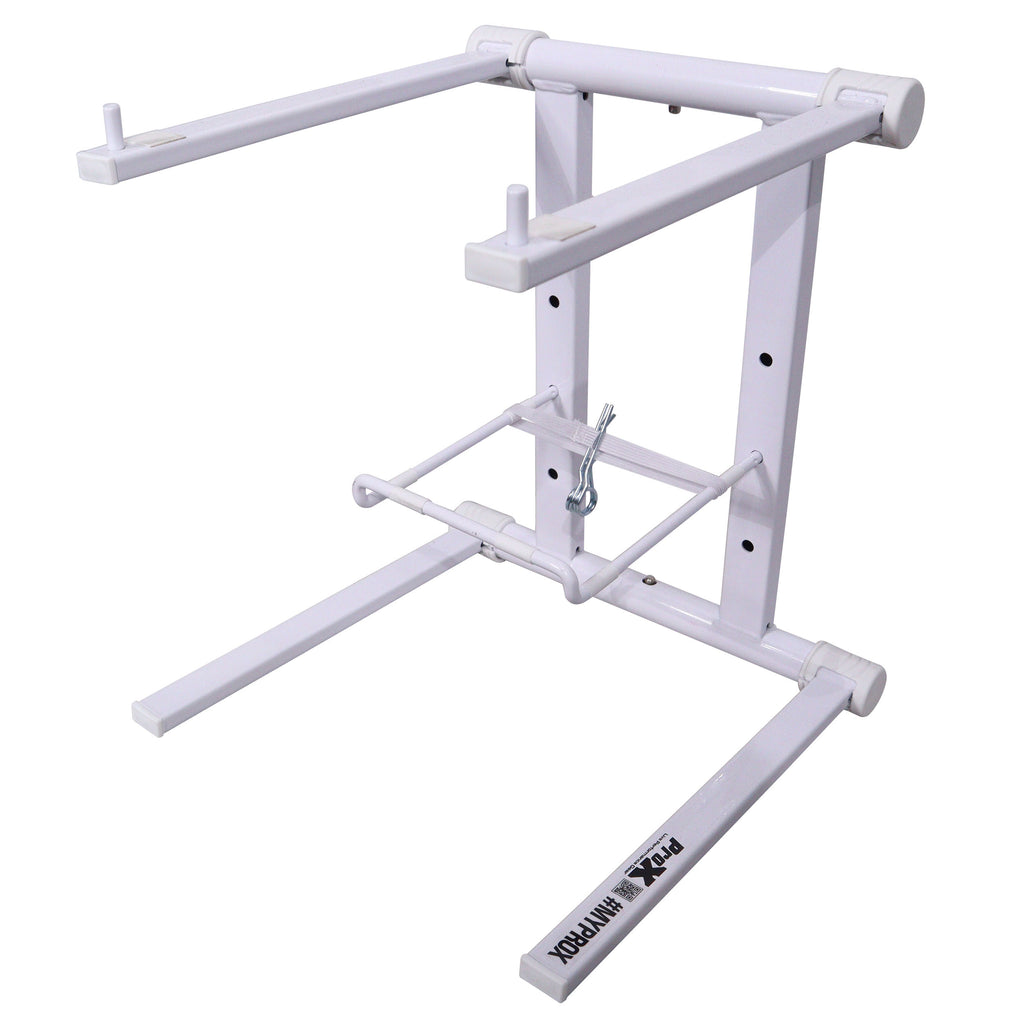 XO DJ Foldable Laptop Stand with Adjustable Shelf & Carrying Bag - WHITE