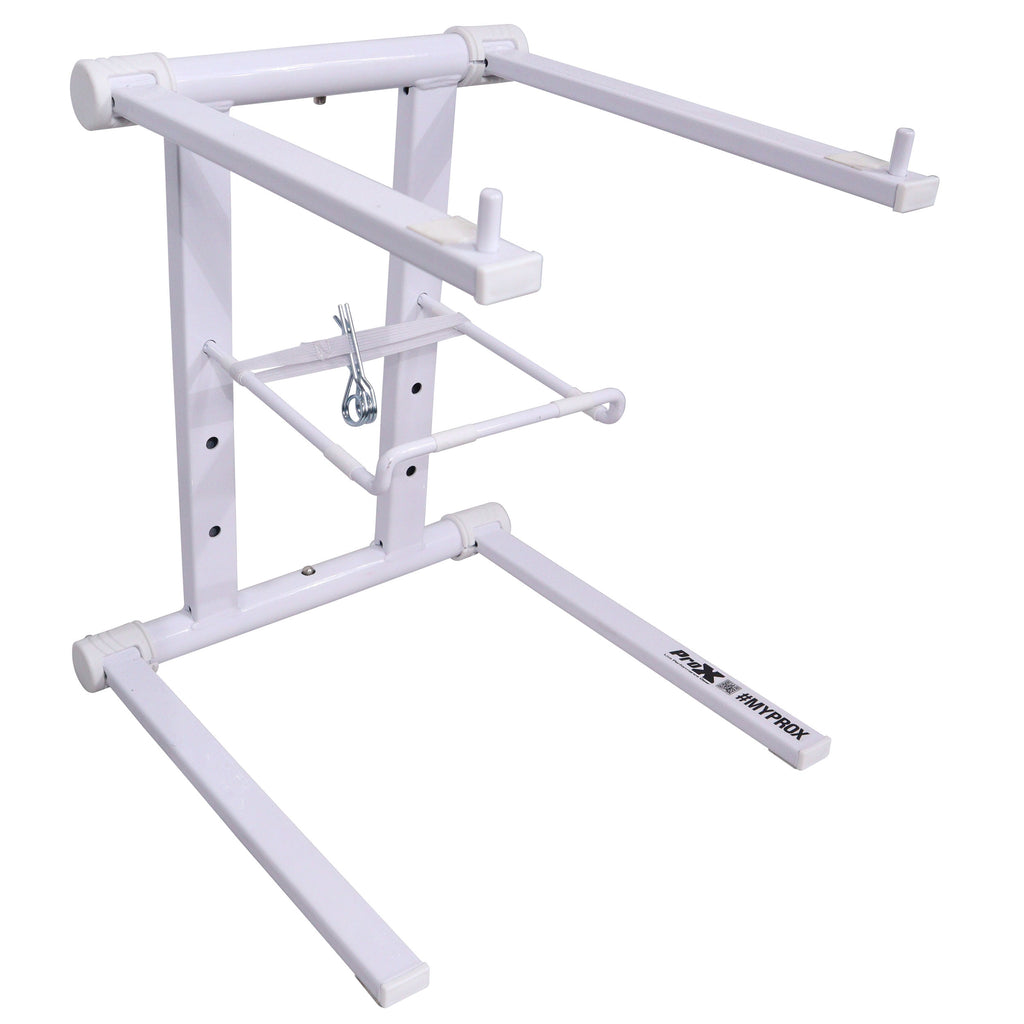 XO DJ Foldable Laptop Stand with Adjustable Shelf & Carrying Bag - WHITE