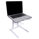XO DJ Foldable Laptop Stand with Adjustable Shelf & Carrying Bag - WHITE