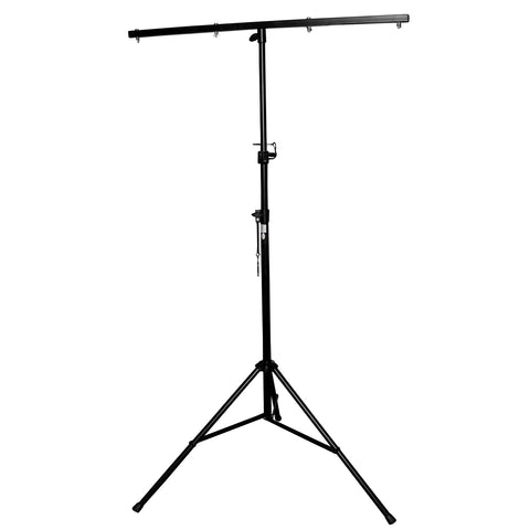 Lightweight Height Adjustable DJ Lighting Stand with Square T-Bar – adjusts up to 9 Ft Height