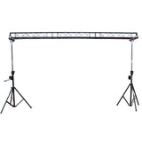 10-Feet Height Adjustable Portable Crank Lighting Stand System with included 2x T-Bars Triangle Truss for 5ft 10ft 15ft Width
