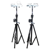 10-Feet Height Adjustable Portable Crank Lighting Stand System with included 2x T-Bars Triangle Truss for 5ft 10ft 15ft Width