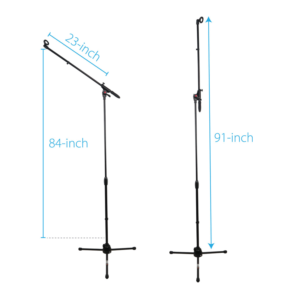 6 Ft Pro Tripod Microphone Concert Musician DJ Stand With Boom and Mic Clip
