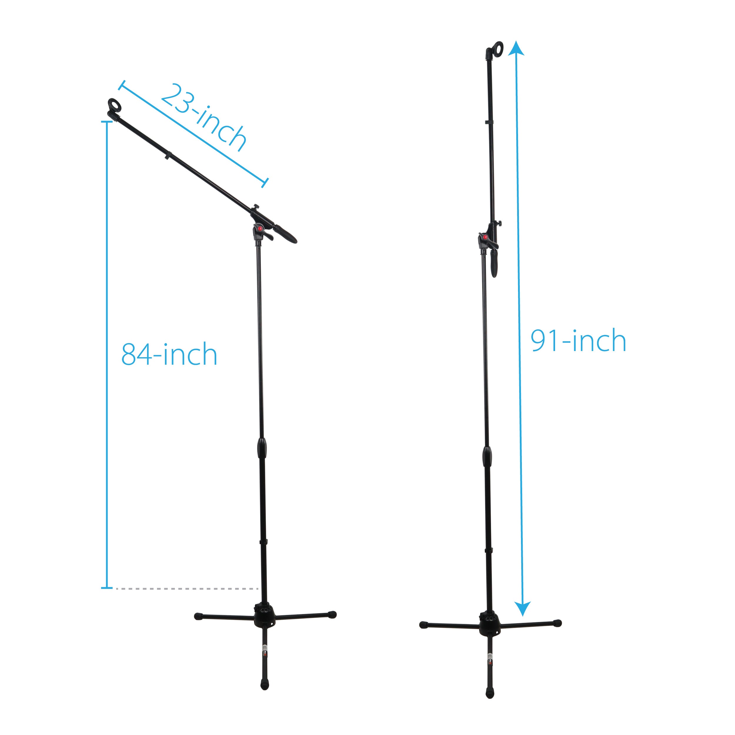 6 Ft Pro Tripod Microphone Concert Musician DJ Stand With Boom and Mic Clip