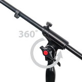 6 Ft Pro Tripod Microphone Concert Musician DJ Stand With Boom and Mic Clip