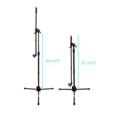 6 Ft Pro Tripod Microphone Concert Musician DJ Stand With Boom and Mic Clip