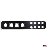 2U-8 XLR D +4 NL4 or NAC3 Unloaded Rack Panel
