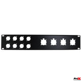 2U-8 XLR D +4 NL4 or NAC3 Unloaded Rack Panel