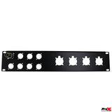 2U-8 XLR D +4 NL4 or NAC3 Unloaded Rack Panel