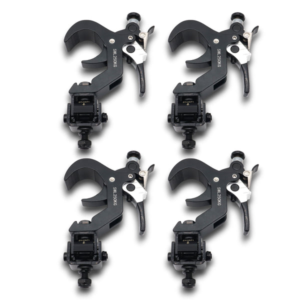 4 Quick 90º Folding XPress Trigger Truss Clamp Clamp Moving Head Adapters with Quick Press Trigger Truss 2 in. Black Finish