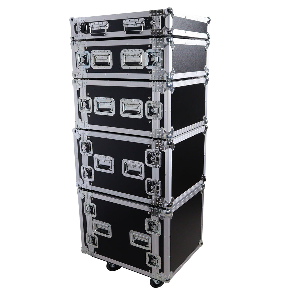 10U Rack Space ATA Style Flight Case 19 Inch Depth with 4" Casters