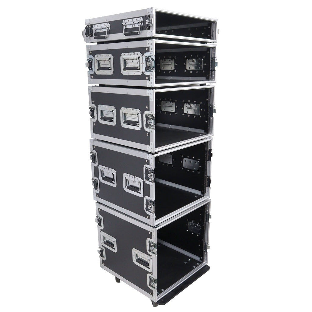 10U Rack Space ATA Style Flight Case 19 Inch Depth with 4" Casters